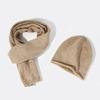 Cachecol Pequeno de Cashmere Cor Lisa Feminino Inverno Quente Preto para Negócios Masculino Estilo Japonês Conjunto Quente de Duas Peças Cachecol Chapéu
