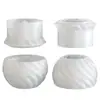 Amapola DIY Aromaterapia Yeso Resina Campana Giratoria Rayada Frasco de Almacenamiento Taza para Velas Adorno Molde de Silicona