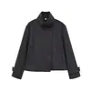 Venta al por mayor transfronteriza 2026 Moda europea y americana casual holgado de un solo botón con cuello mao abrigo de lana para mujer B22678