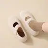 Pantuflas de felpa estilo Mary Jane de algodón para mujer, nuevo estilo de invierno, para uso en interiores, con cierre de velcro, cálidas, con talón peludo y forradas de forro polar