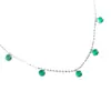 Collar de Calcedonia de Plata de Ley S925 Cadena de Cuentas para Mujer Ágata Blanca Ágata Verde Colgante Huevo de Hielo Alto Cadena para Clavícula Venta al por Mayor