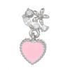Pendientes de Acero Inoxidable de Varilla Fina de 20g con Microincrustaciones de Circonita para Perforación de Cartílago, Pendientes de Diseño de Nicho en Forma de Corazón para Mujer