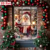 Decoração de janela do Papai Noel, best-seller transfronteiriço, bandeira de janela, bandeira pendurada, decoração de festa, cortina de porta, banner de porta de Natal