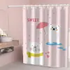 Juego de Cortina de Ducha, Sin Perforaciones, Impermeable y a Prueba de Moho, Lona para Baño, Cortina de Ducha Gruesa de Dibujos Animados, Bloqueo de Agua