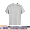 Camiseta Masculina Cleanfit Estilo Americano com Ombro Reto e Manga Curta, Marca Tendência de Verão, Blusa Casual Solta, Manga Meia-Manga Pesada Refrescante
