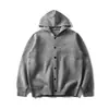 Yidao Vintage 2026 Otoño Nuevo Retro Japonés Color Sólido Cárdigan Suéter con Capucha Chaqueta de Punto Holgada para Hombre
