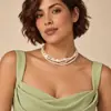 Collar de Viento Apilado Multicapa de Perlas Retro Francés de Venta Caliente Transfronteriza Europea y Americana, Collar Elegante de Moda para Mujer de Alta Gama