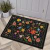Tapete de entrada de terciopelo cristal de flores frescas de generación temu transfronterizo, tapete para puerta de entrada, resistente al polvo, resistente a la suciedad, fácil de cuidar