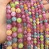 Pedras Redondas de Calcedônia Turmalina Otimizadas Pedras de Turmalina Doce Acessórios para Miçangas Artesanais DIY Semi-Acabados Contas Espaçadoras