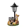 Maceta Multifuncional Transfronteriza Artesanías de Resina para Gatos Adornos Luz Solar Exterior Paisajismo de Jardín y Patio Luz Nocturna