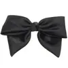 Grampo de Mola Preto Cetim Laço Estilo Coreano Alta Qualidade Elegante Cor Sólida Grampo para Cabelo Traseiro para Mulheres