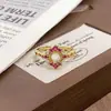 Novo Anel de Abertura Esmaltado com Gotejamento de Óleo e Zircônia Estilo Chinês Antigo Médio Personalidade Retrô Nicho Luxo Leve Alto Padrão para Mulheres