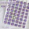 Venta al por mayor K9 crystal broca para uñas lavanda fondo puntiagudo broca cuadrada gruesa corazón torcido joyería para uñas morado claro con forma de diamante grande accesorios