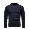 Comercio Exterior Nuevo Suéter para Hombre Otoño e Invierno con forro polar Cuello Medio Alto Suéter Tejido Mediana Edad y Joven Jersey Camiseta Base Suéter