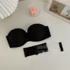 Sujetador Strapless para Mujer Verano Nuevo Simple Color Sólido Sin Aros Push-Up Bandeau Sin Costuras Strapless Sexy Espalda Hermoso Lencería