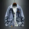 Nuevo Estilo de principios de otoño Chaqueta de Mezclilla Estilo Japonés y Coreano para Hombre, Abrigo de Mezclilla Holgado, Chaqueta Negra y Gris Versátil de Moda para Hombre