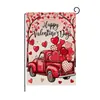 Bandera de Jardín para el Día de San Valentín Personalizada al por Mayor Decorativa para Exteriores y Patios Bandera Impresa con Patrón de Corazón Bandera de Jardín
