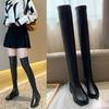 Botas Altas Forradas com Lã Novas Botas de Inverno Botas Longas Femininas Acima do Joelho Outono e Inverno 2021 Botas Meia Cavaleiro Petite