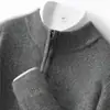 26 Novos Modelos de Suéteres de Cashmere Simples e Versáteis para Bebês Masculinos, Suéteres de Tricô com Meia-Gola e Zíper com um Toque Limpo e Sofisticado