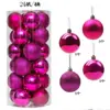 Decoración de Bola de Navidad Hueca Electrochapada 6cm Bola de Plástico Adorno Colgante para Árbol de Navidad Decoración para el Hogar en Fiestas Caja de Juego de Bolas Redondas