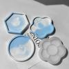 Jiahuimei diy drop cup pad molde de silicone oval gesso bandeja resina armazenamento molde ponto atacado