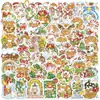 50 Adesivos Decorativos de Bezerro de Desenho Animado Retrô de Natal para Planejador DIY Skateboard Telefone Pvc Adesivos de Feriado
