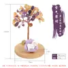 Árbol de la Fortuna de Cristal Natural Gatito Perezoso Árbol de la Fortuna de Cristal Cristal Amarillo Decoración para el Hogar y la Oficina Adorno Suministro