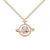 ALLOVE Fantasy Smart Planet Micro-incrustado Zircon Colar Luz Luxo Nicho Moda All-match Design Sense Clavicle Chain