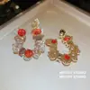Pendientes Geométricos de Circonita Súper Brillantes Estilo Corte Europeo y Americano, Pendientes de Lujo Ligero de Gama Alta, Accesorios para Orejas Minimalistas de Nicho de Moda y Exquisitos