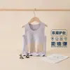 Colete com Patch Térmico para Barriga Infantil Estilo Outono/Inverno para Meninos e Meninas Cor Lisa Gola Redonda Sem Manga Camada Base