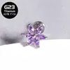 Brinco de argola para piercing corporal em liga de titânio G23 com rosca interna, cravejado com zircônia F136 em formato de floco de neve e olho de cavalo