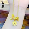 Xiaohongshu Douyin Transmisión en Vivo Más Vendido Rompehielos Ladrillo de Oro Calabaza Mariposa Collar Alta Retención de Color Collar Brújula Venta al por Mayor