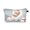 Bolsas de Navidad Nueva Bolsa de Cosméticos Navideña para Niños Bolsa de Tocador de Dibujos Animados Bolsa de Almacenamiento Estampada