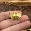 Ornamento de lingote de ouro pequeno brilhante de liga de imitação sólida, presente estilo chinês, lingote de ouro