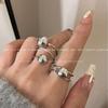 Anillo de bola hueca multicapa de alta calidad de estilo francés, brillante, para mujer, ligero, de lujo, con todo tipo de combinaciones, de metal abierto.