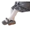Calcetines de Rizo Desmontables de Dos Vías para Niñas, Estilo Primavera/Otoño de Polar Delgado Clase A, Calentadores de Piernas de Rizo con Muñeco 3D de Dibujos Animados para Niños