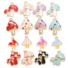 Aleación Gota de Aceite Dibujo Animado Hongo Pequeño Colgante DIY Pulsera Llavero Collar Colgante Decorativo W446