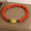 Nuevo Celebrante de Internet Estilo Antiguo Mismo Estilo Pulsera de Jaspe Perla Redonda Moda Estilo Étnico Pulsera Sencilla Regalo de Año Nuevo para Novia