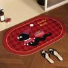Tapete para Banheiro e Entrada de Vaso Sanitário Vermelho Fu Snake Naji Absorvente Antiderrapante de Terra de Diatomáceas