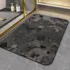 Alfombrilla de Piso para Baño con Patrón de Mármol, Forma Especial de Nube, Terciopelo de Cristal, Lavable, Antideslizante, Secado Rápido, Felpudo