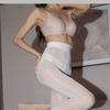Calcinha micro transparente invisível óleo de cavalo sedosa Aberta plus size meia-calça seda preta alto brilho lisa Meias vermelhas 200kg