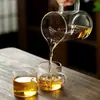 Taza de Fair de Vidrio de Borosilicato Alto con Filtro de Media Luna para Té Verde, Taza de Infusión con Separación de Té y Agua, Nuevo Estilo Chino para Té Negro y Té de Flores