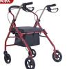 Carrito plegable de asistencia para caminar para ancianos Carrito de cuatro ruedas empujable Silla blanda para ancianos