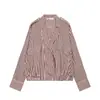 AliExpress Transfronteiriço 2026 Primavera Nova Jaqueta Bomber Listrada Elegante Estilo Camisa Feminina 1331386