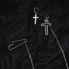Broche Corrente de Pinos Punk Simples Estilo Japonês e Coreano para Homens e Mulheres Acessórios de Broche Longo de Pino Cruzado