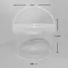 Cubo redondo con tapa para perlas de lavandería, helado, polvo de hielo, hierba de hadas horneada, cubo para té de frutas, comida para gatos, cubo de plástico transparente portátil