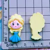 Desenho animado brilhante fofa menina branca de neve sereia princesa do gelo grampo de cabelo corda de cabelo adesivo para geladeira acessórios de resina patch