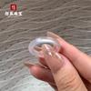 Anillo de Ágata Chalcedony Redondo Natural Permeable al Hielo Material de Caballo Grasa Anillo Ancho de Neumático Cola Ancha Anillo Plano de Pareja Champagne Blanco Luz de Luna