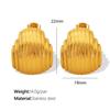 Pendientes de diseño nicho francés creativos geométricos irregulares con patrón de rayas verticales acero titanio chapado en oro combinables simples