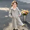 Conjunto Casual de Primavera y Otoño para Niñas 2026 Nueva Colección de Otoño Estilo Coreano Sudadera con Capucha y Pantalones de Pierna Ancha Conjunto de Dos Piezas para Niñas Pequeñas